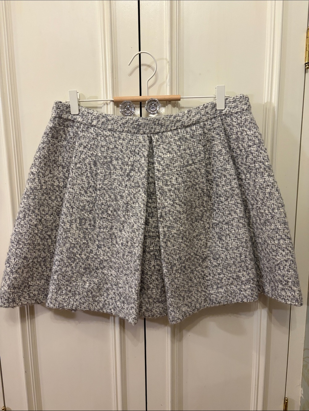 Club Monaco Gray Textured Circle Skirt